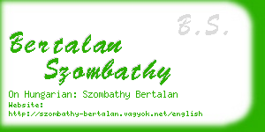 bertalan szombathy business card